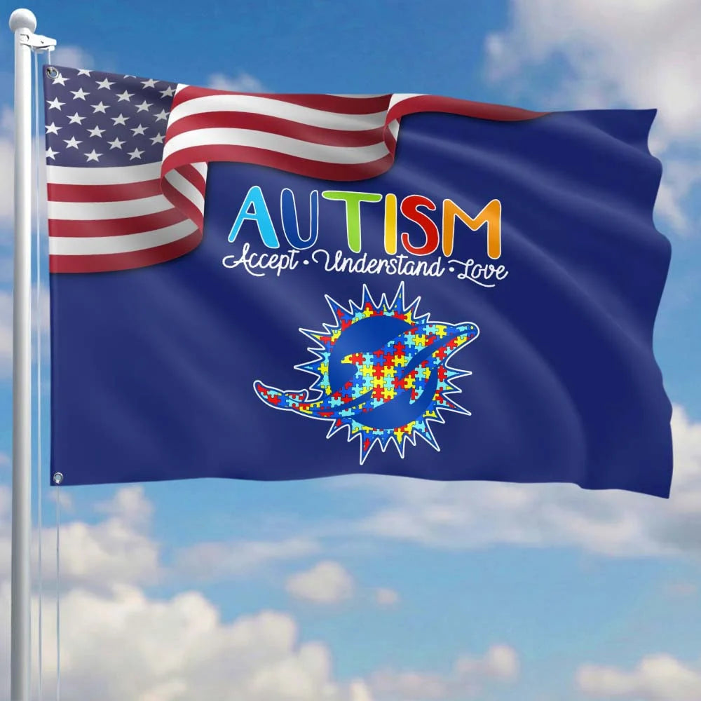 Premium Double-Sided NFL Autism Awareness Flag-1