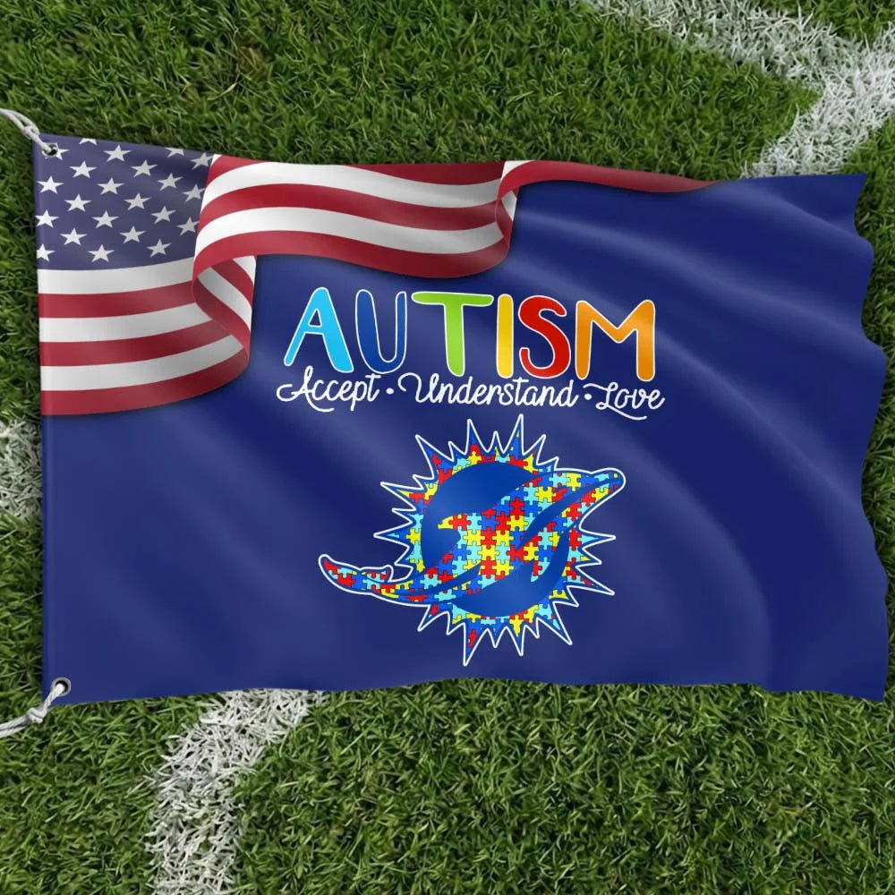Premium Double-Sided NFL Autism Awareness Flag-1