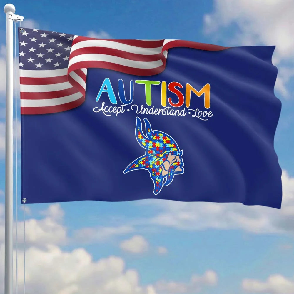 Premium Double-Sided NFL Autism Awareness Flag-1