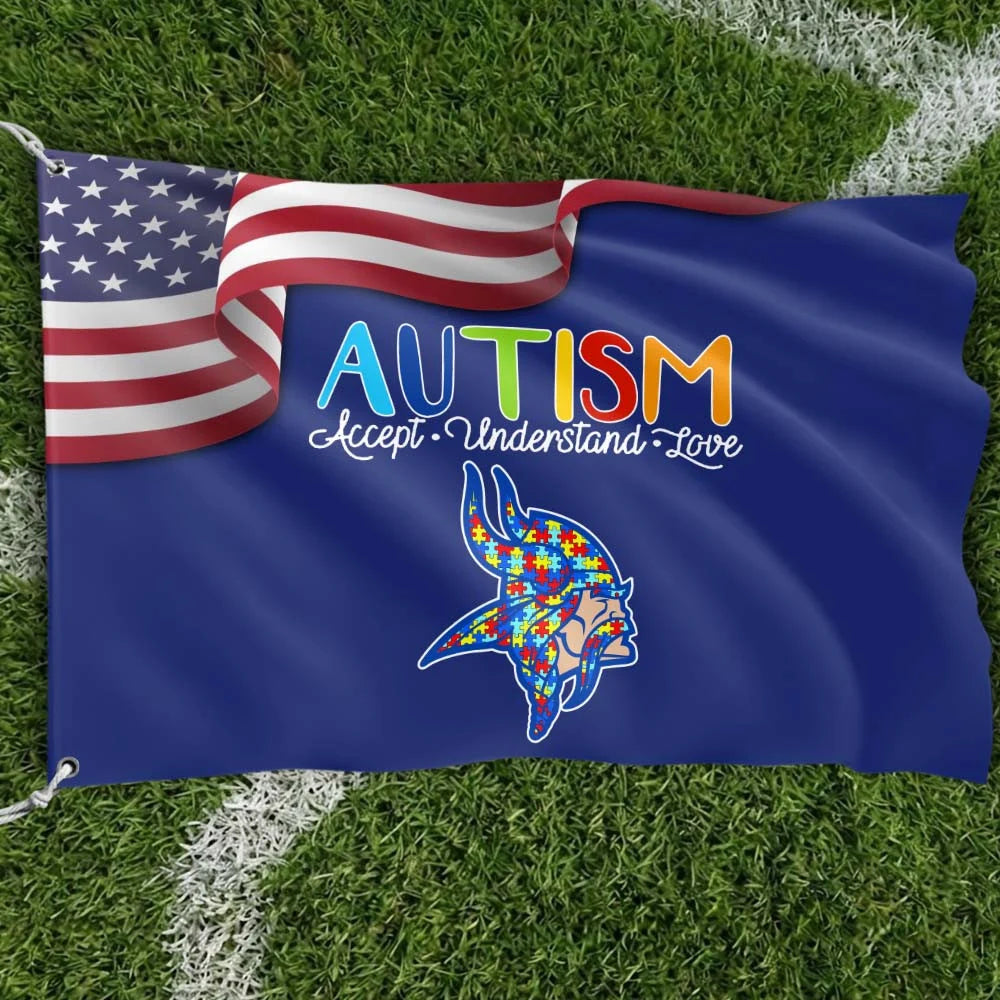 Premium Double-Sided NFL Autism Awareness Flag-1