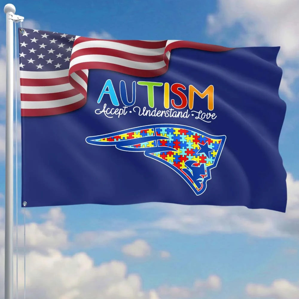 Premium Double-Sided NFL Autism Awareness Flag-1