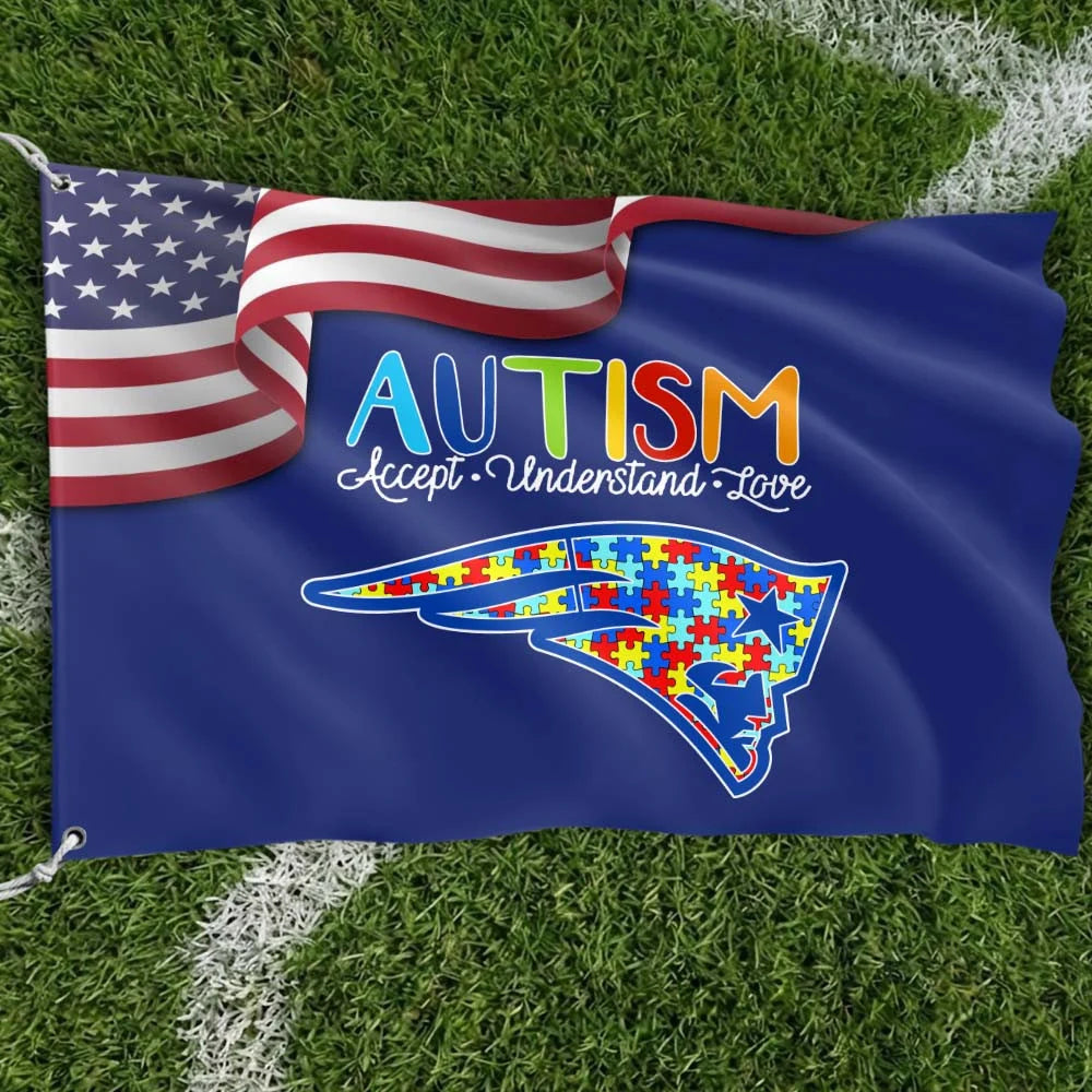 Premium Double-Sided NFL Autism Awareness Flag-1