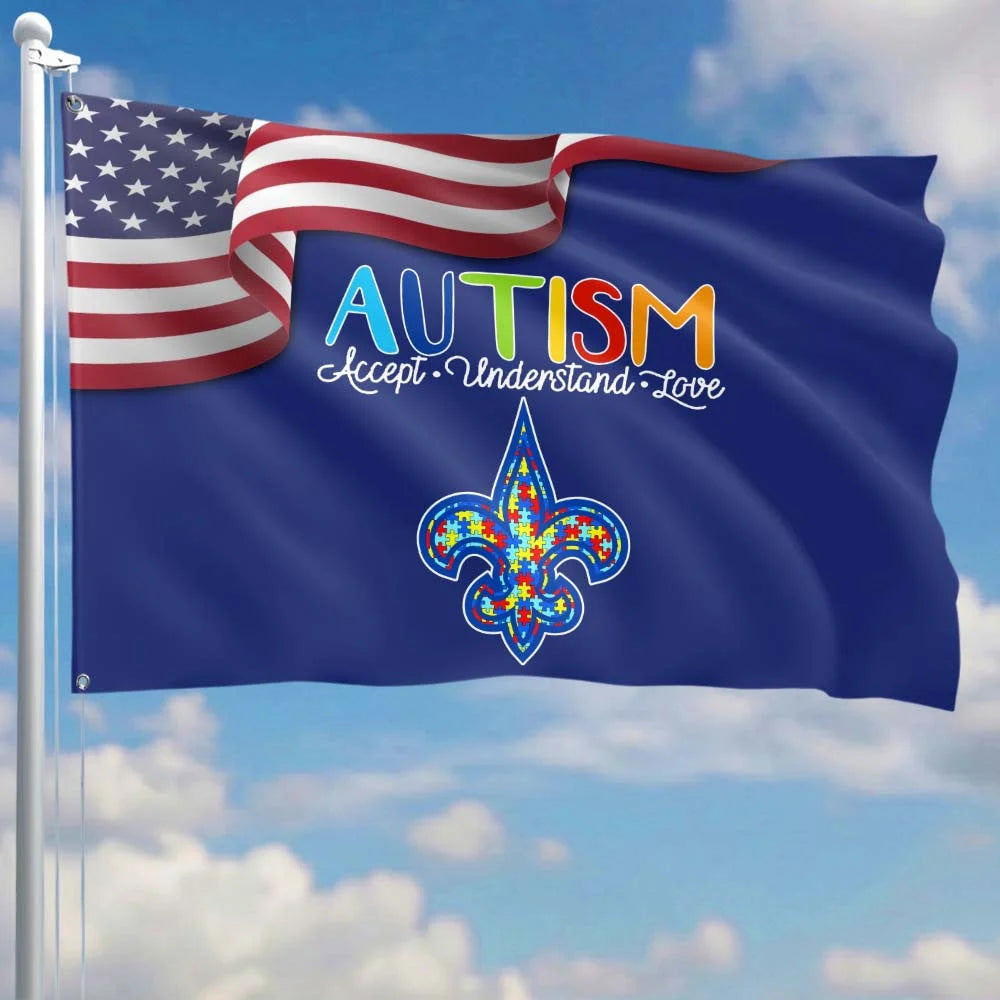 Premium Double-Sided NFL Autism Awareness Flag-1