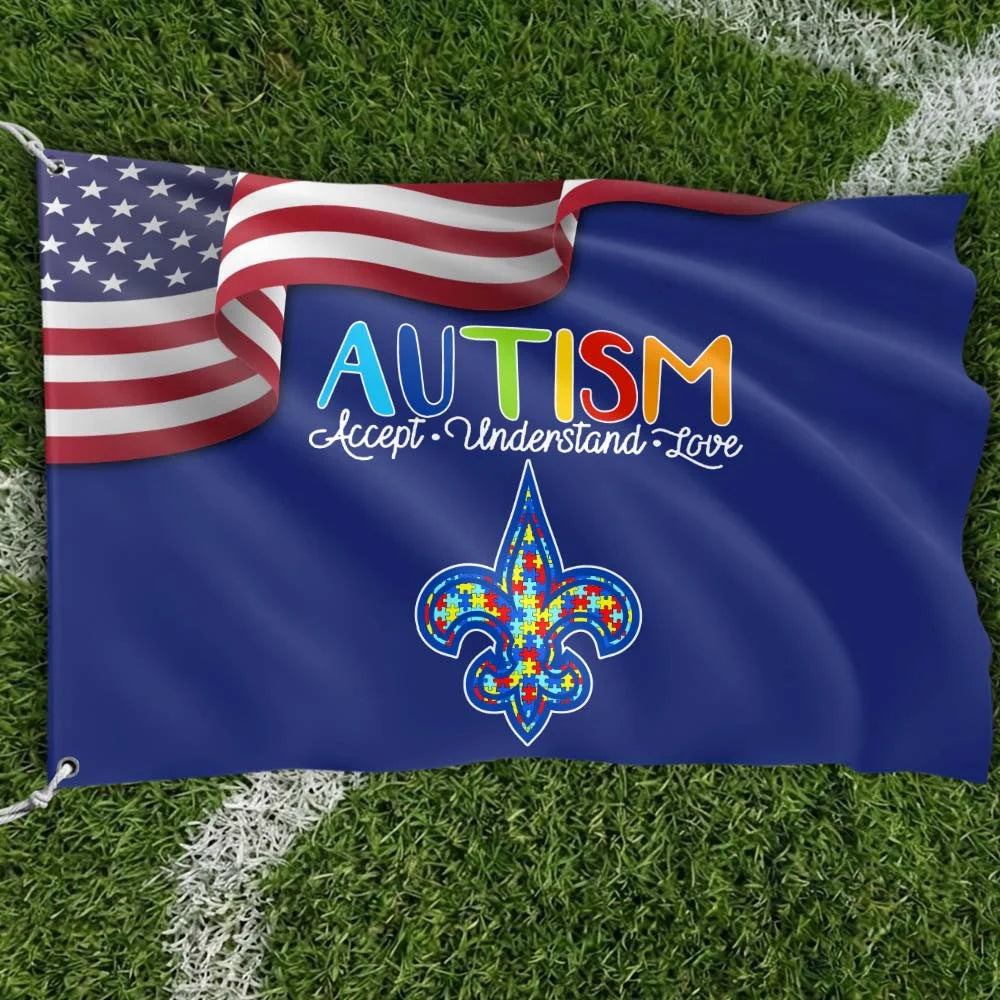 Premium Double-Sided NFL Autism Awareness Flag-1
