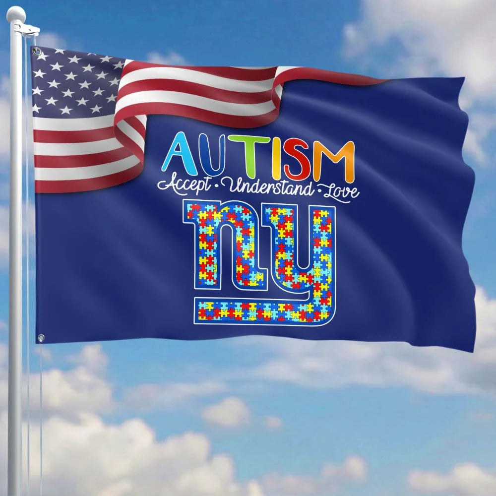 Premium Double-Sided NFL Autism Awareness Flag-1