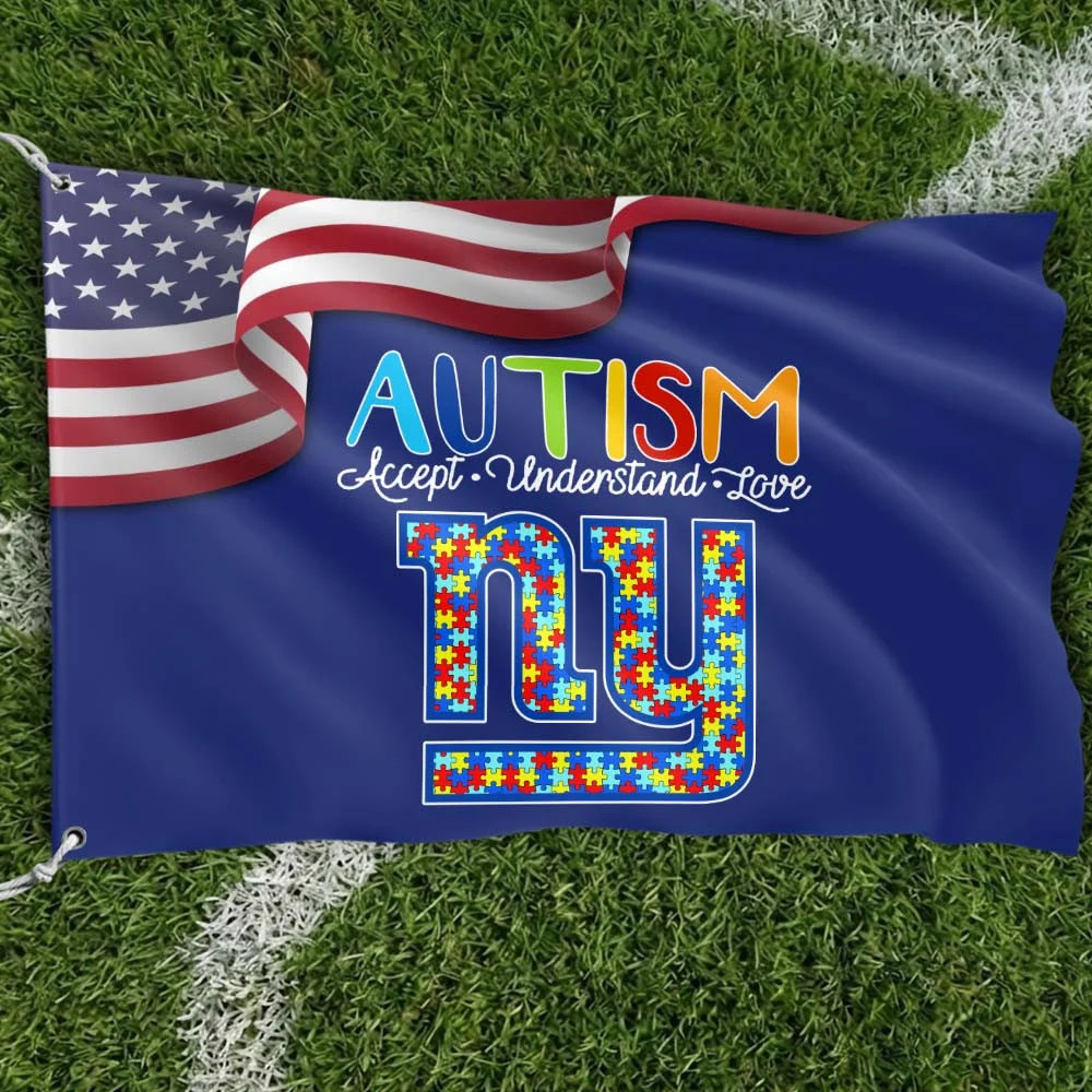 Premium Double-Sided NFL Autism Awareness Flag-1