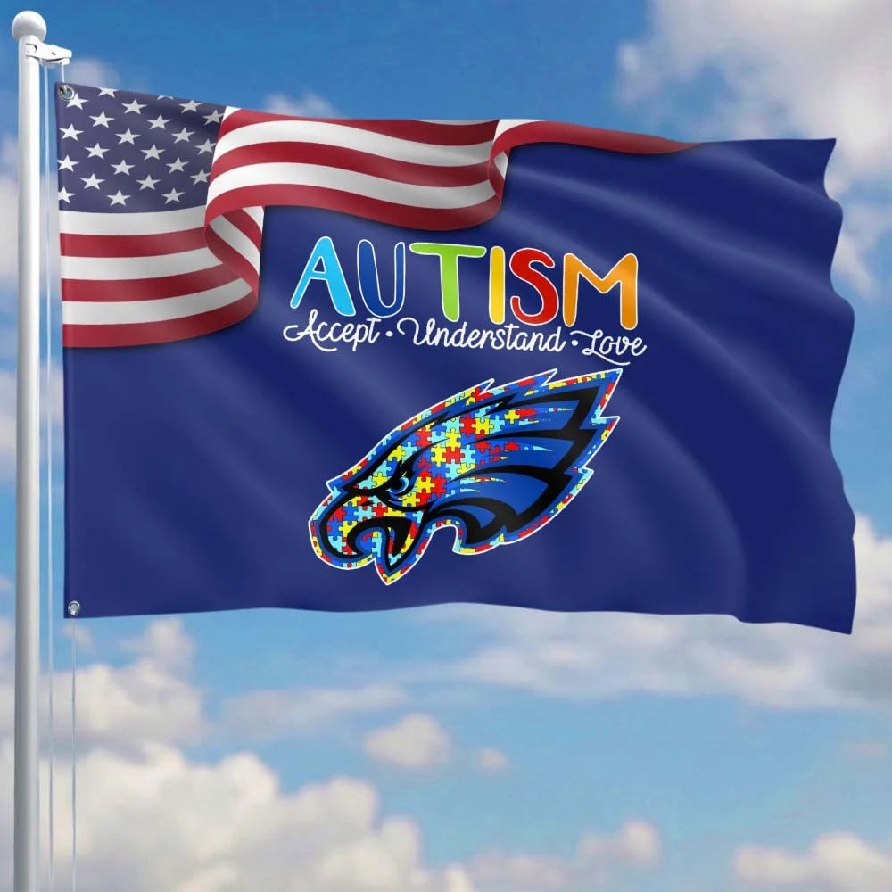 Premium Double-Sided NFL Autism Awareness Flag-1
