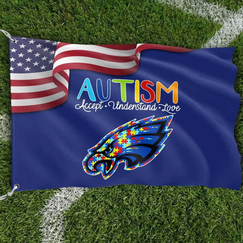 Premium Double-Sided NFL Autism Awareness Flag-1