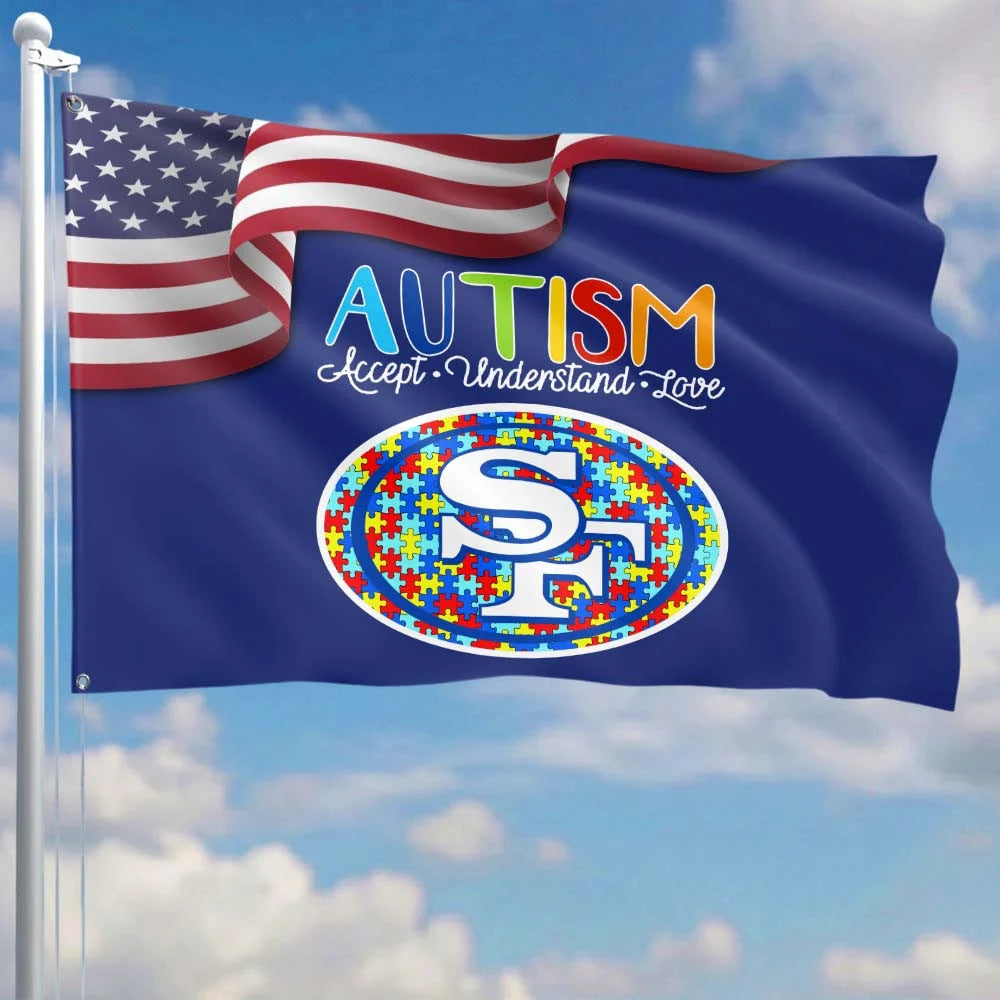Premium Double-Sided NFL Autism Awareness Flag-1
