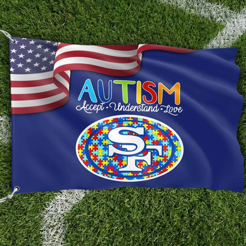 Premium Double-Sided NFL Autism Awareness Flag-1