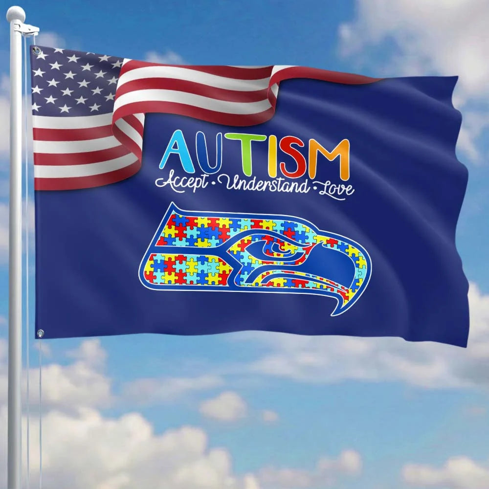 Premium Double-Sided NFL Autism Awareness Flag-1