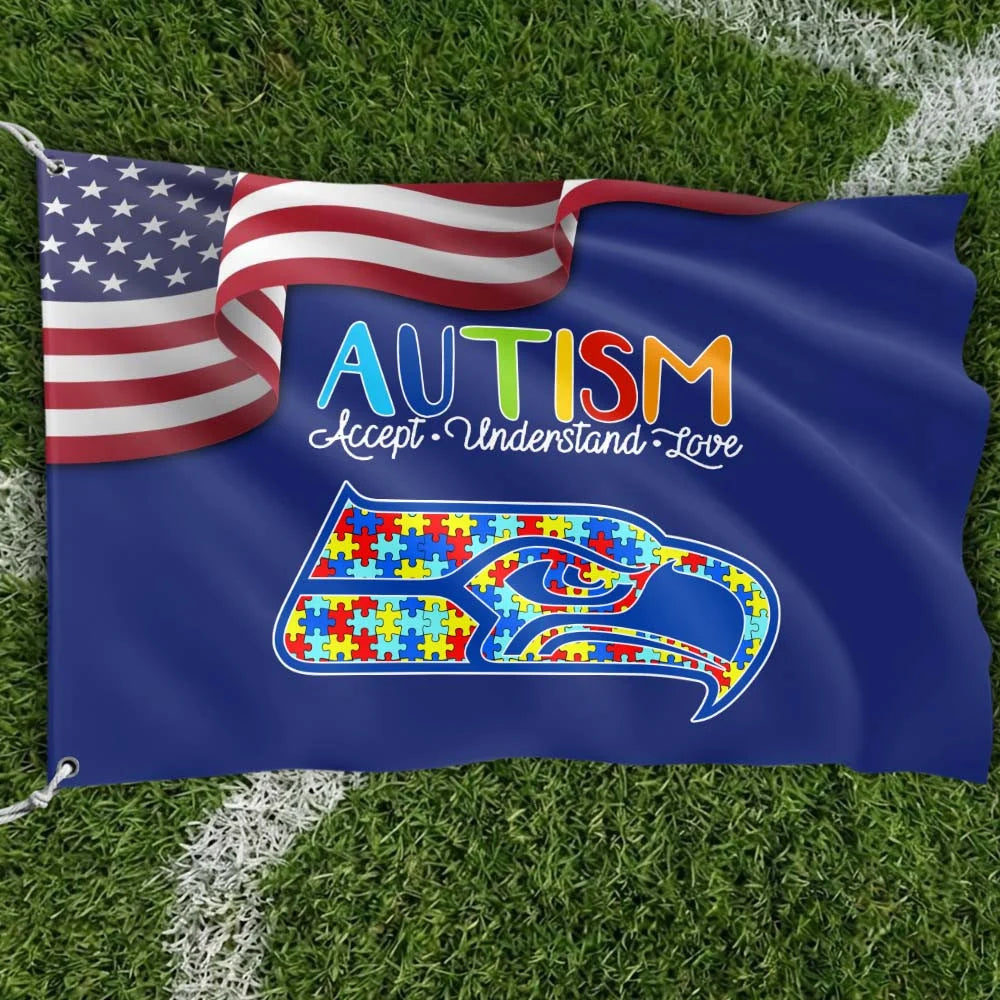 Premium Double-Sided NFL Autism Awareness Flag-1