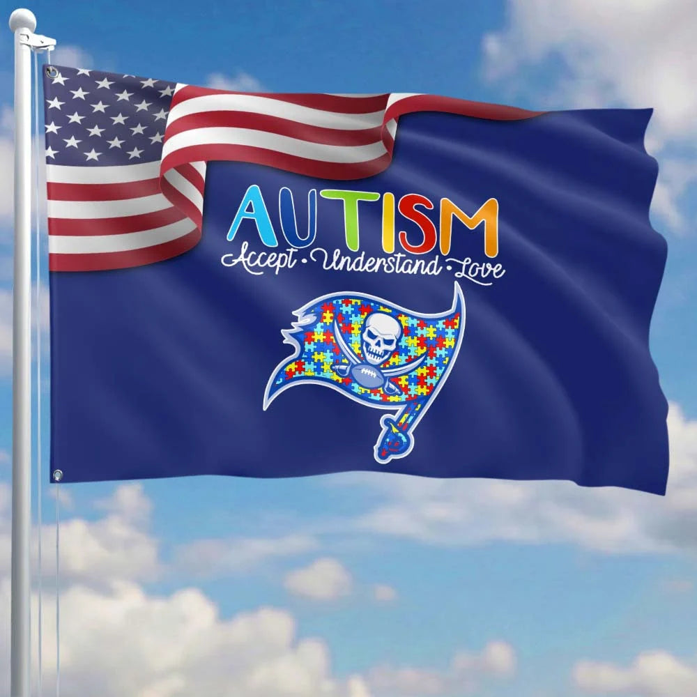Premium Double-Sided NFL Autism Awareness Flag-1
