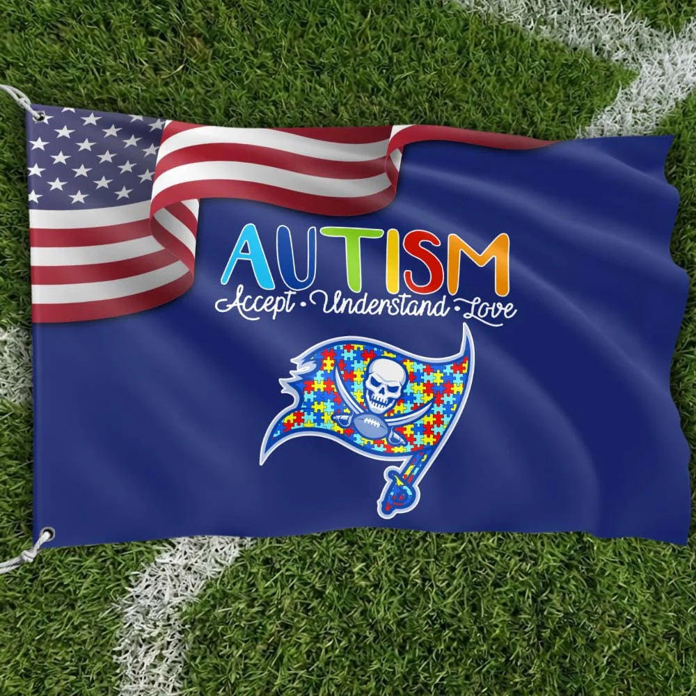 Premium Double-Sided NFL Autism Awareness Flag-1