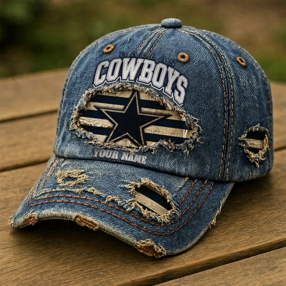 NFL All Team Denim Washed Cap New Style Custom Name Gifts