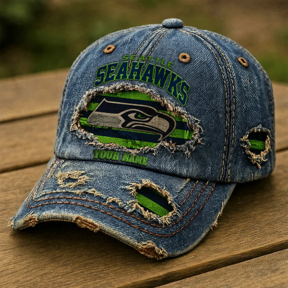 NFL All Team Denim Washed Cap New Style Custom Name Gifts
