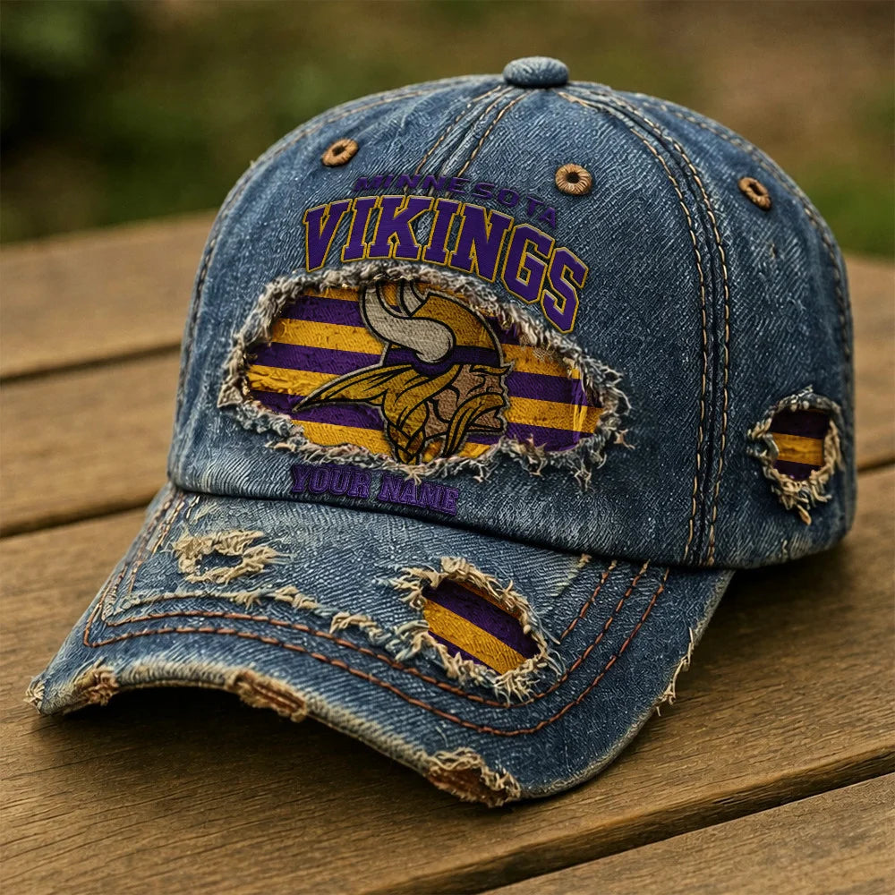 NFL All Team Denim Washed Cap New Style Custom Name Gifts