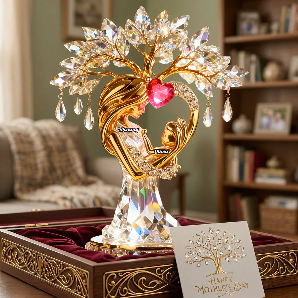 Gracefully Elegant Mom Tree Acrylic Plaque - Personalized Gifts For Mother's Day