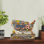 USA 250 Years Anniversary Acrylic Block Plaque | Independence Day Patriotic Acrylic Block