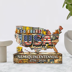 USA 250 Years Anniversary Acrylic Block Plaque | Independence Day Patriotic Acrylic Block