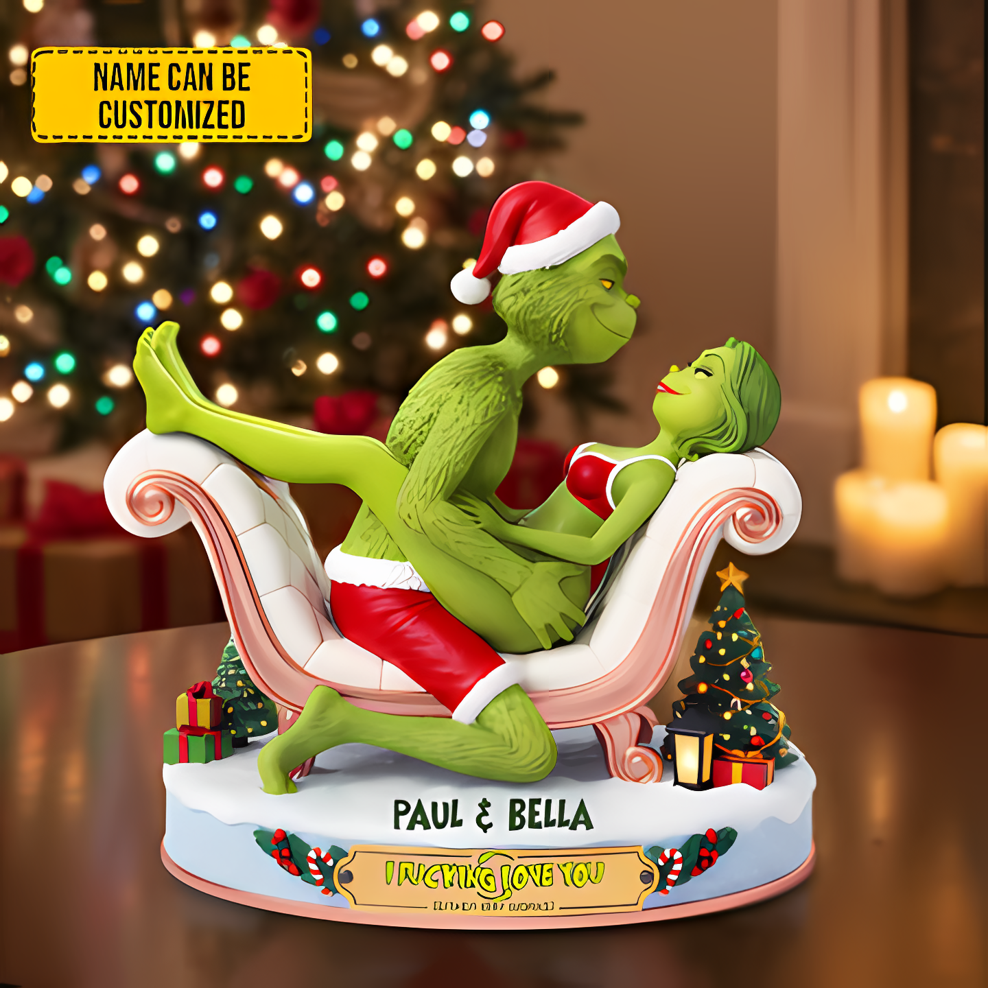 Naughty Holiday Love – Personalized Funny Couple Plaque