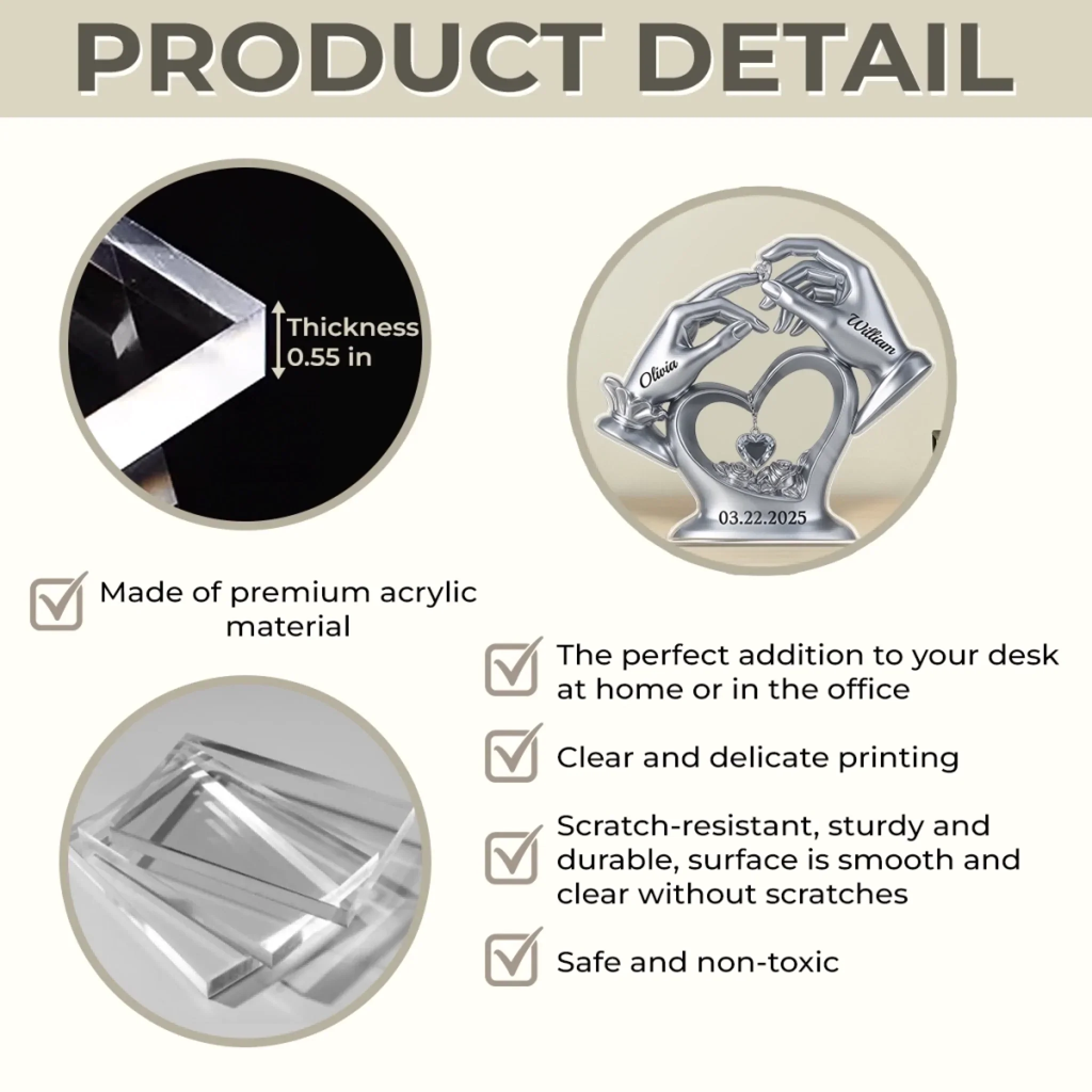 Custom Acrylic Plaque - Personalized Anniversary Wedding Gifts For Husband And Wife, Him And Her - Love’s Perfect Match