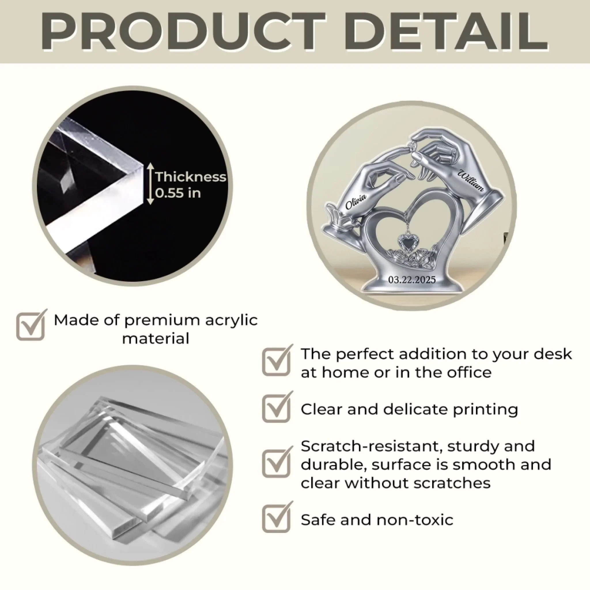 Custom Acrylic Plaque - Personalized Anniversary Wedding Gifts For Husband And Wife, Him And Her - Love’s Perfect Match