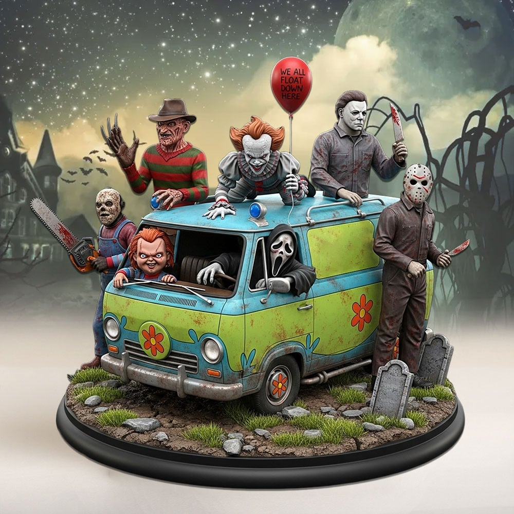 Horror Movie Character Driving Car Halloween Acrylic Block Plaque Gift For Fan
