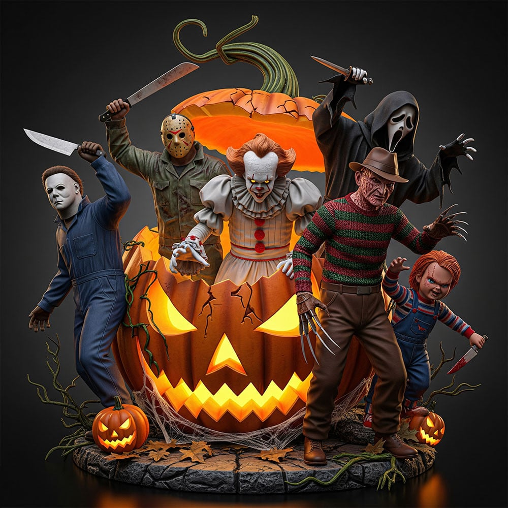 Horror Movie Character Driving Car Halloween Acrylic Block Plaque Gift For Fan