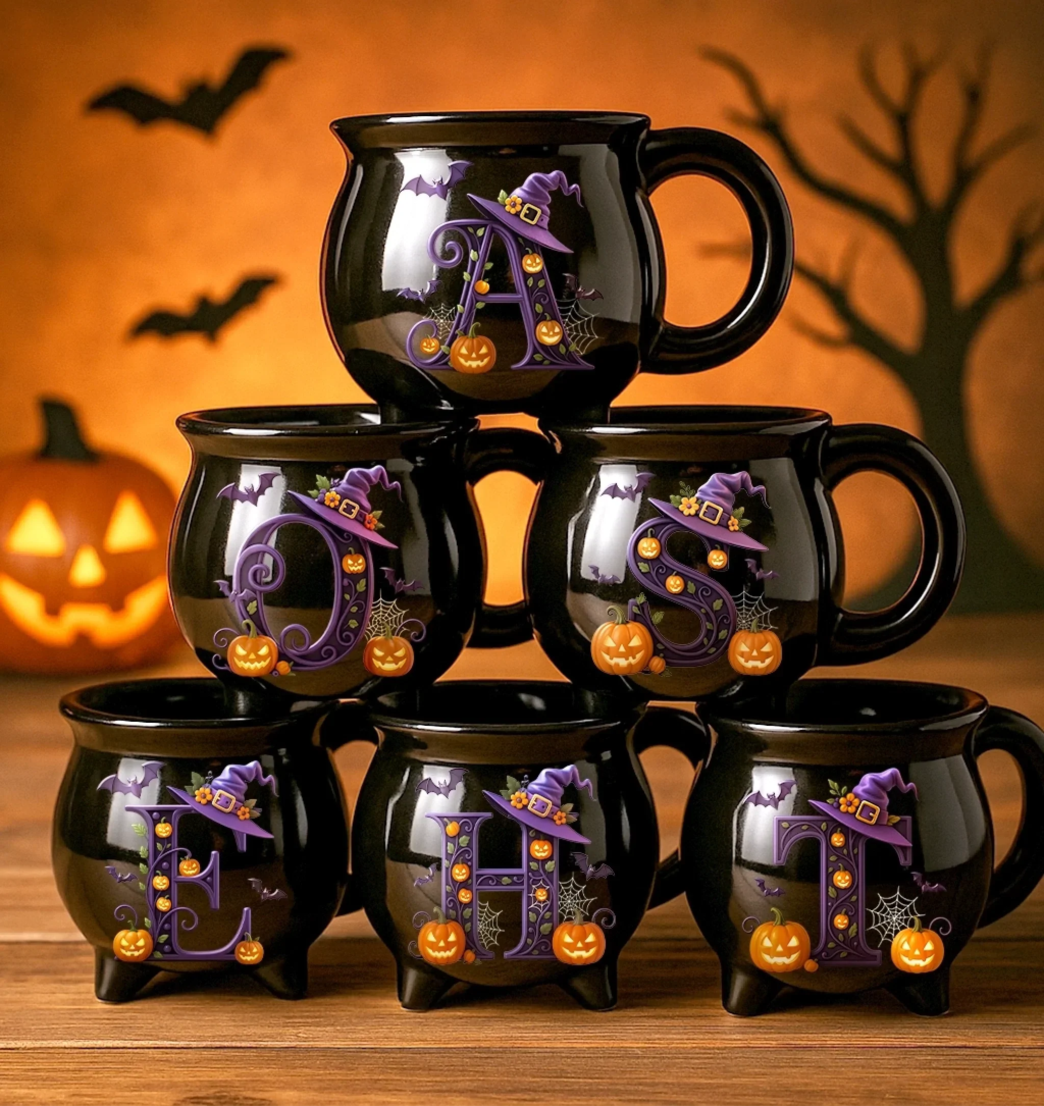 Custom 12oz Ceramic Cauldron Coffee Mug - Personalized Halloween Witchy Gifts For Besties, Sisters, BFF, Family, Yourself - Brew And Boo