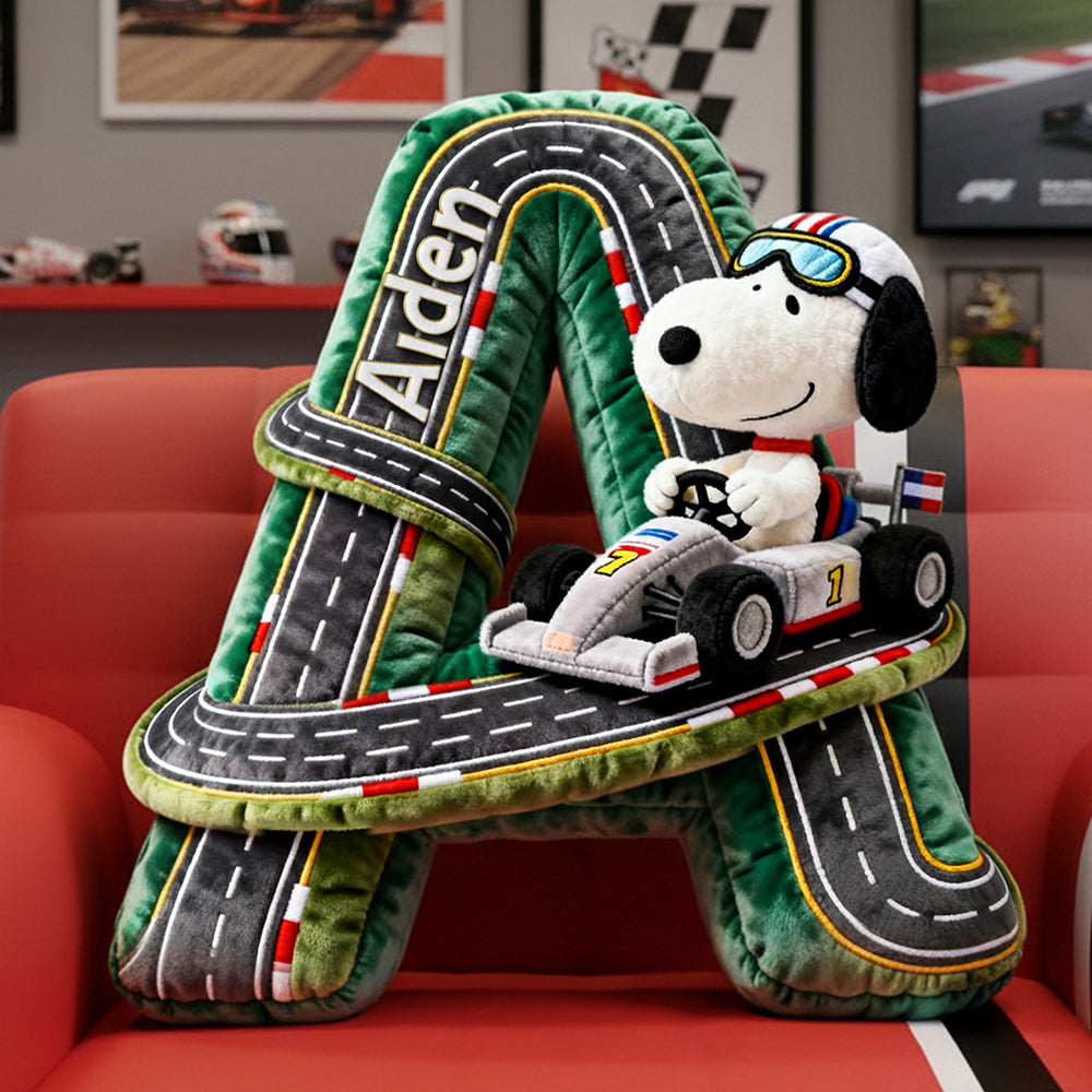 Cute Alphabet Letters Pillow – Personalized Gift for Racing Lovers