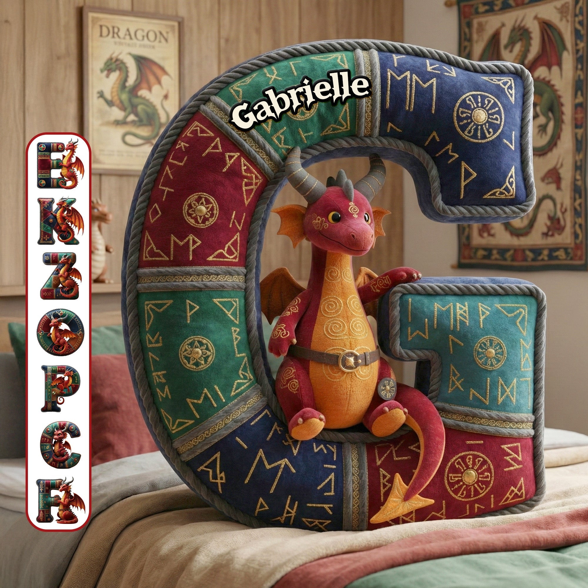 Mythical Initial Pillow Personalized Gifts