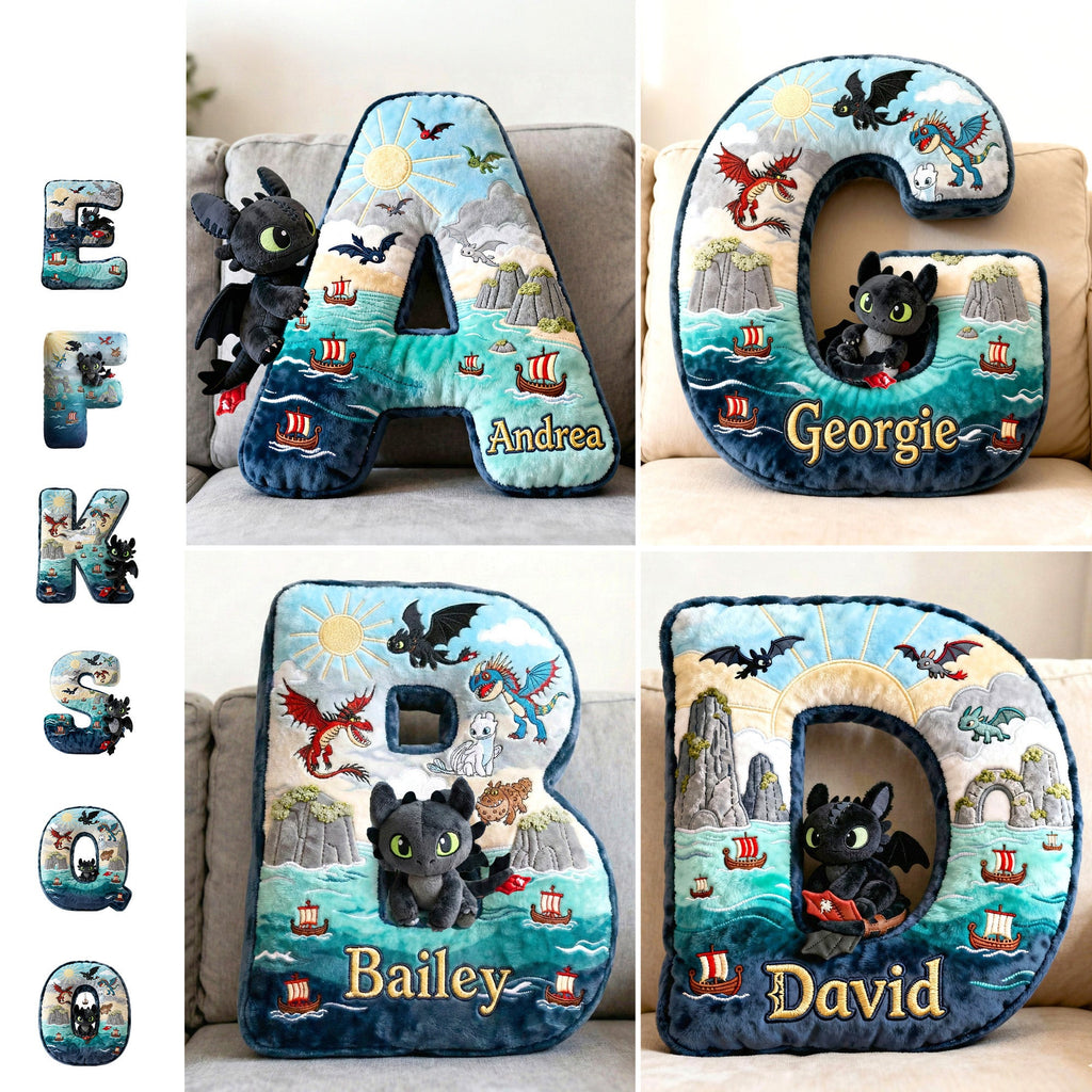 Fantasy World Alphabet Initial Letter Shaped Pillow - Personalized Gifts For Kids & Cuteness Lovers