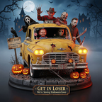 Horror Movie Character Driving Car Halloween Acrylic Block Plaque Gift For Fan