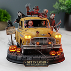 Horror Movie Character Driving Car Halloween Acrylic Block Plaque Gift For Fan