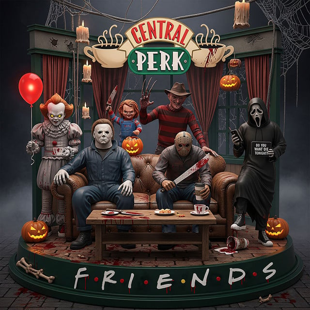 Horror Movie Character Driving Car Halloween Acrylic Block Plaque Gift For Fan