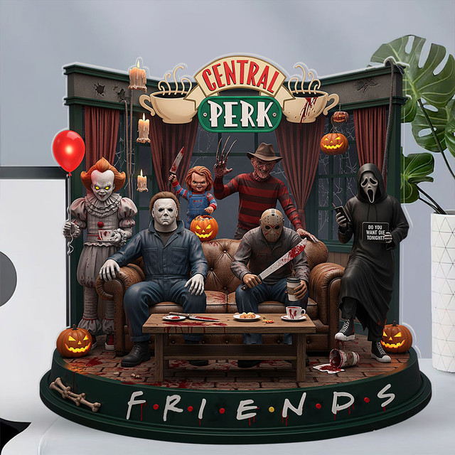 Horror Movie Character Driving Car Halloween Acrylic Block Plaque Gift For Fan