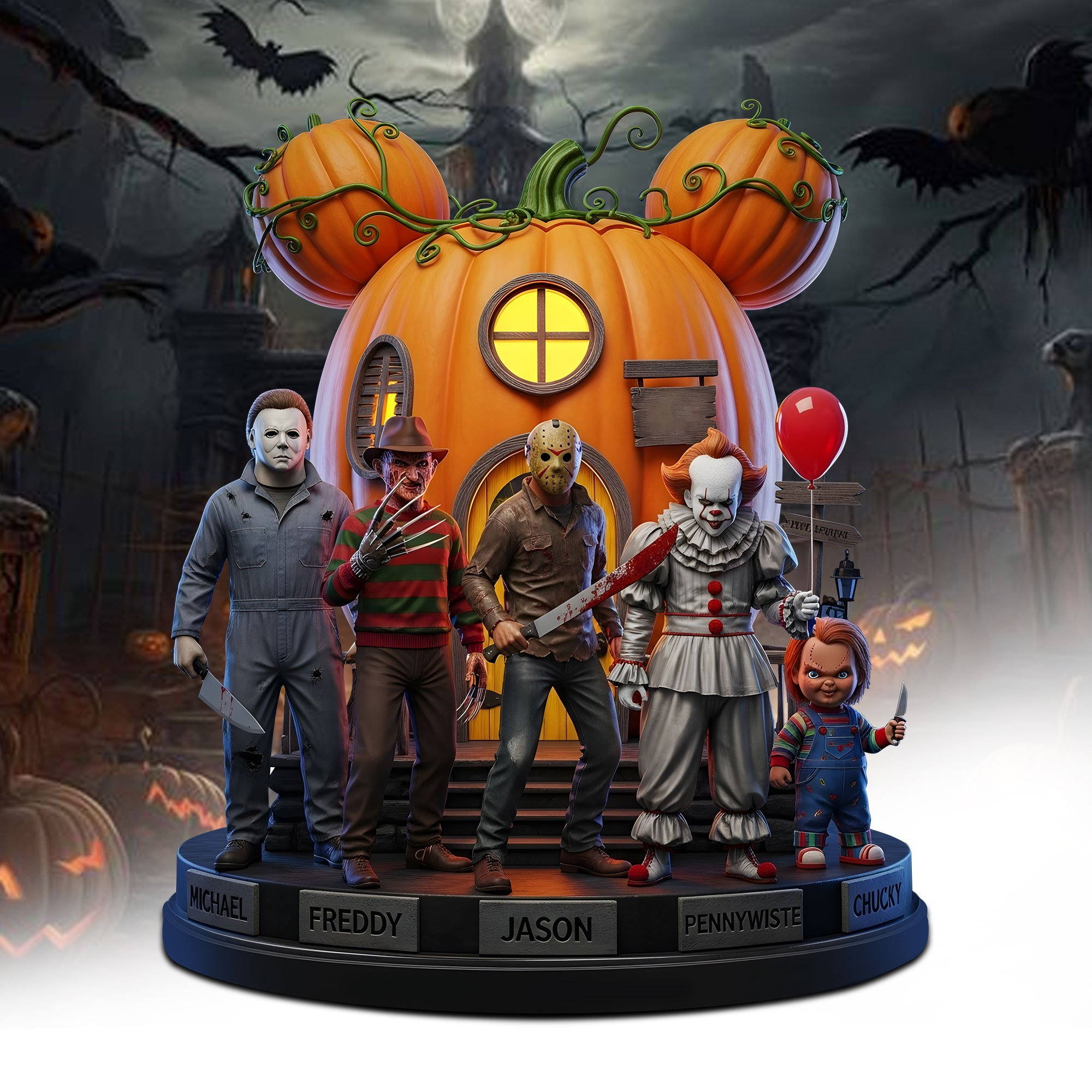 Horror Movie Character Driving Car Halloween Acrylic Block Plaque Gift For Fan