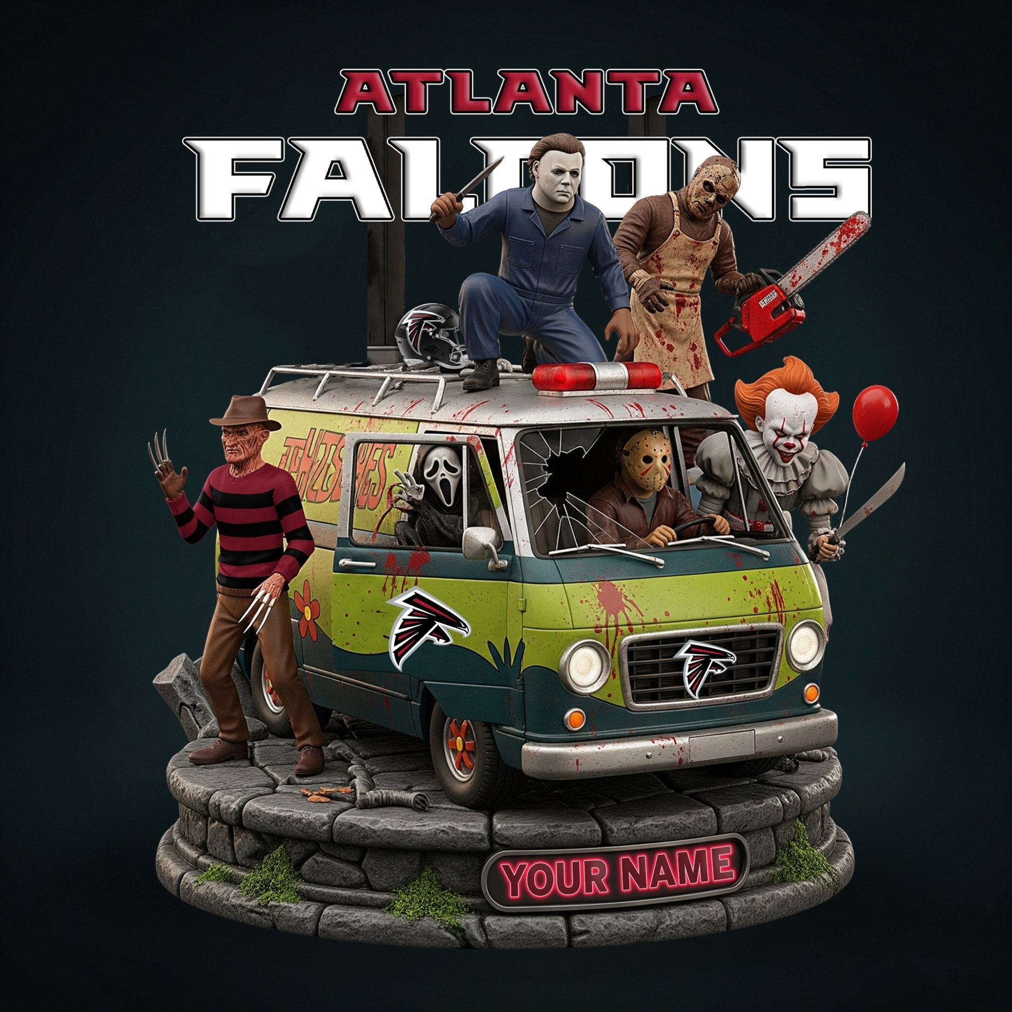 NFL Horror Personalized Acrylic Block Plaque Halloween Gift For Fan - Limited Edition