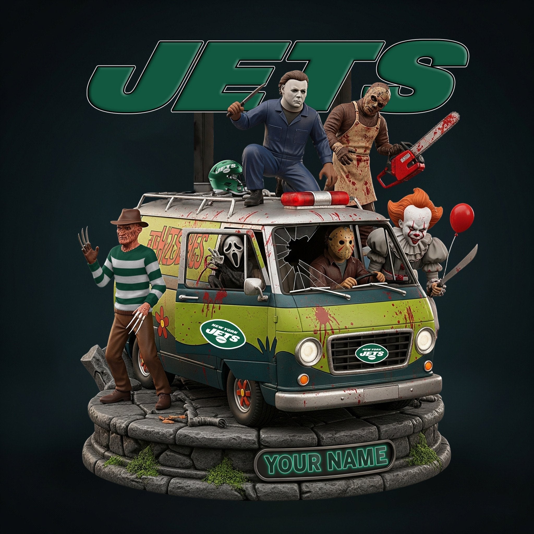 NFL Horror Personalized Acrylic Block Plaque Halloween Gift For Fan - Limited Edition