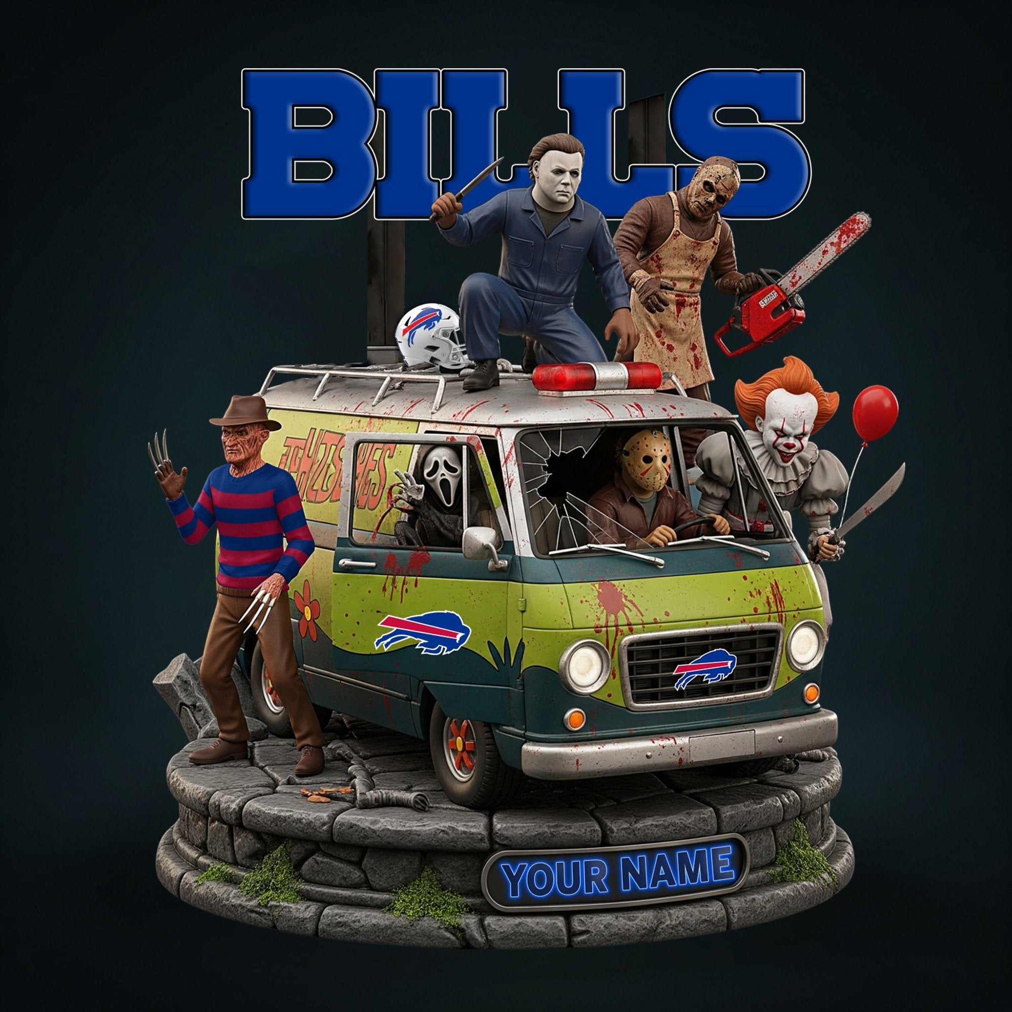 NFL Horror Personalized Acrylic Block Plaque Halloween Gift For Fan - Limited Edition