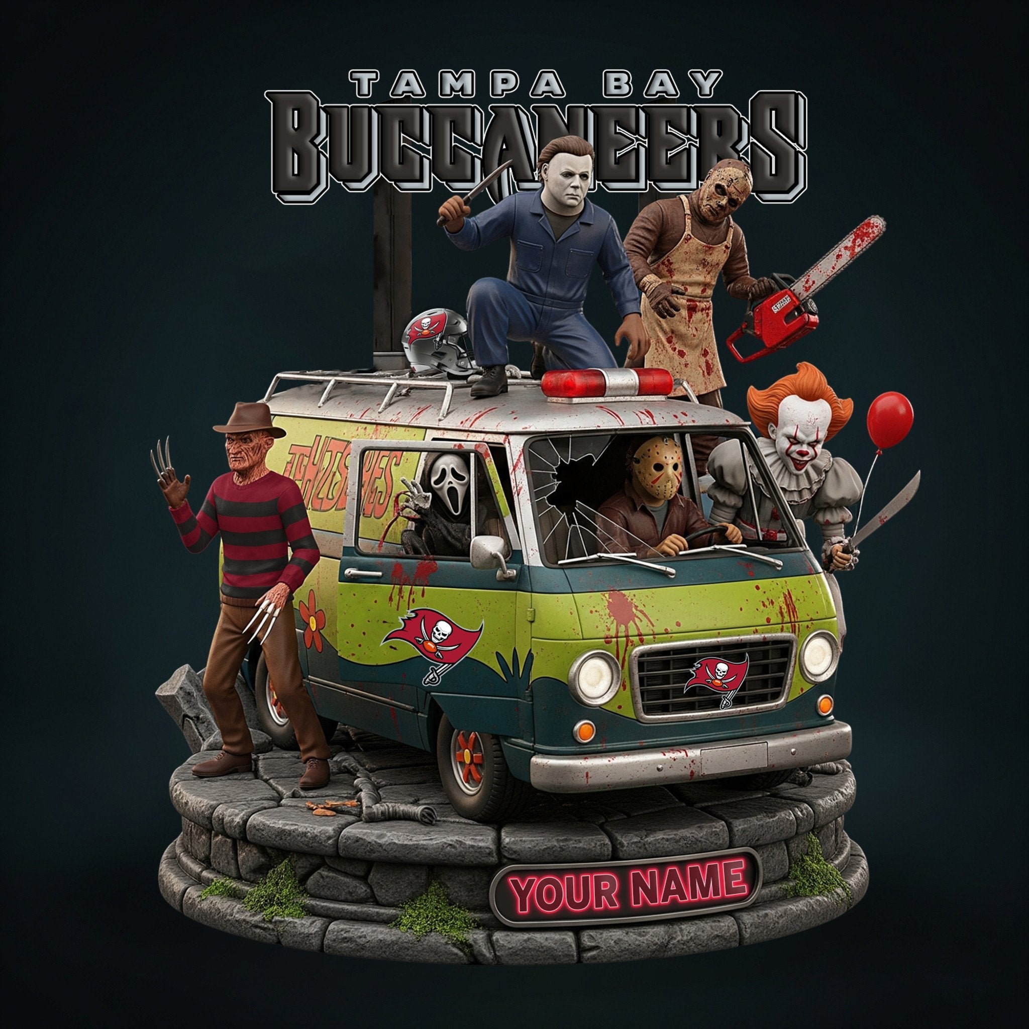 NFL Horror Personalized Acrylic Block Plaque Halloween Gift For Fan - Limited Edition