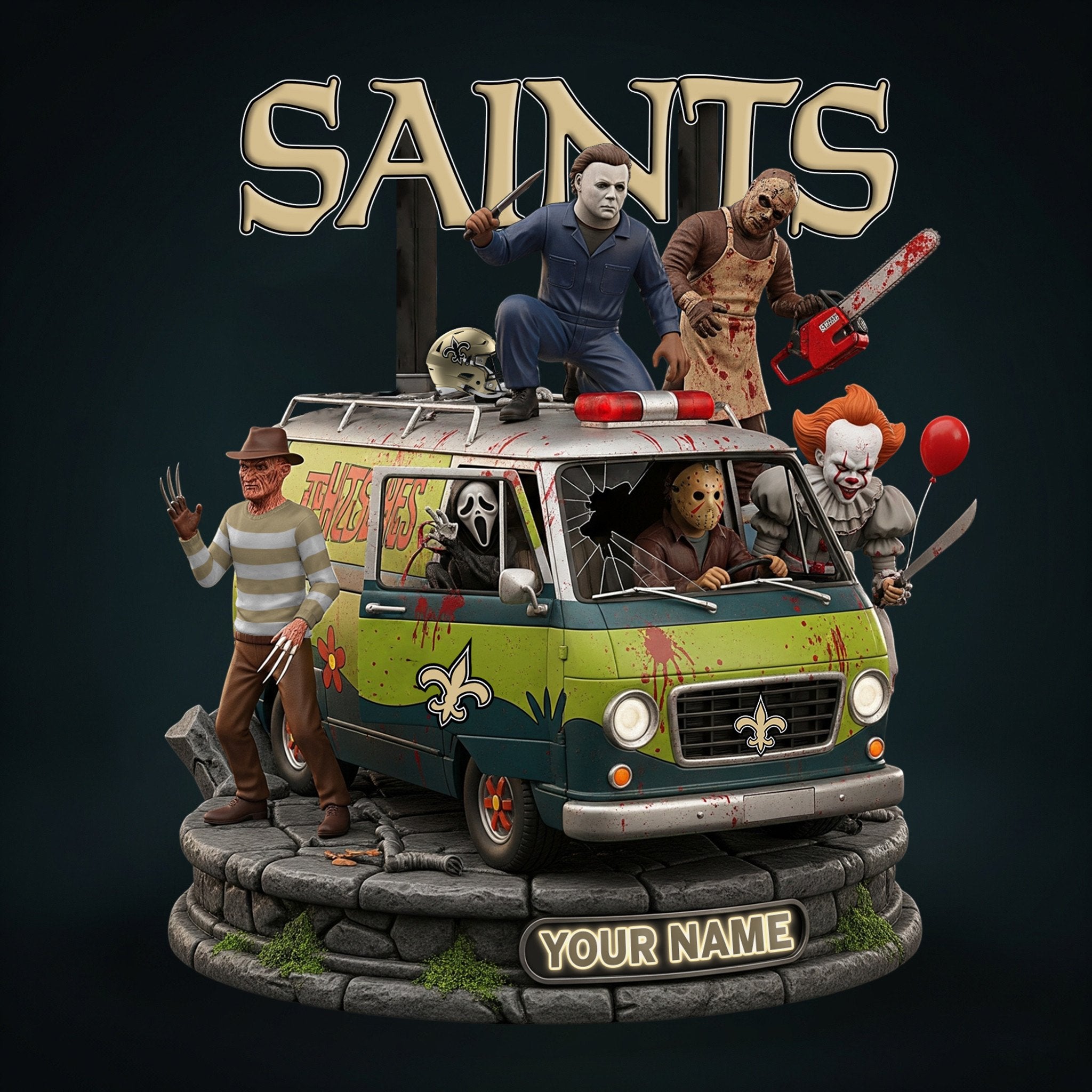 NFL Horror Personalized Acrylic Block Plaque Halloween Gift For Fan - Limited Edition