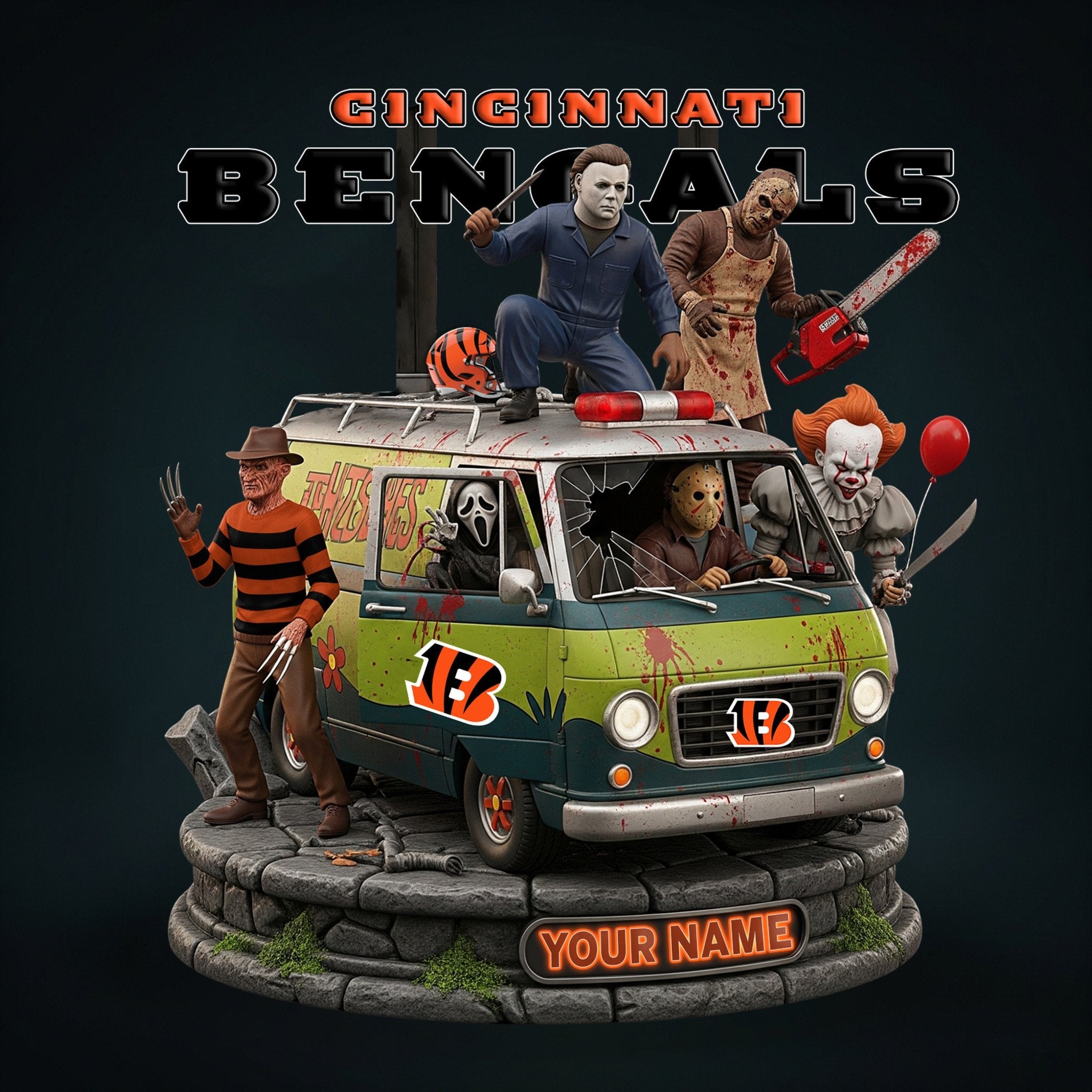 NFL Horror Personalized Acrylic Block Plaque Halloween Gift For Fan - Limited Edition