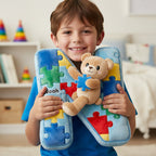 Autism Bear Alphabet Initial Letter Custom Shaped Pillow - Personalized Gifts For Kids