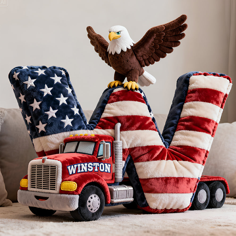 Alphabet Trucker Pillow Personalized Gifts For Trucker Lovers