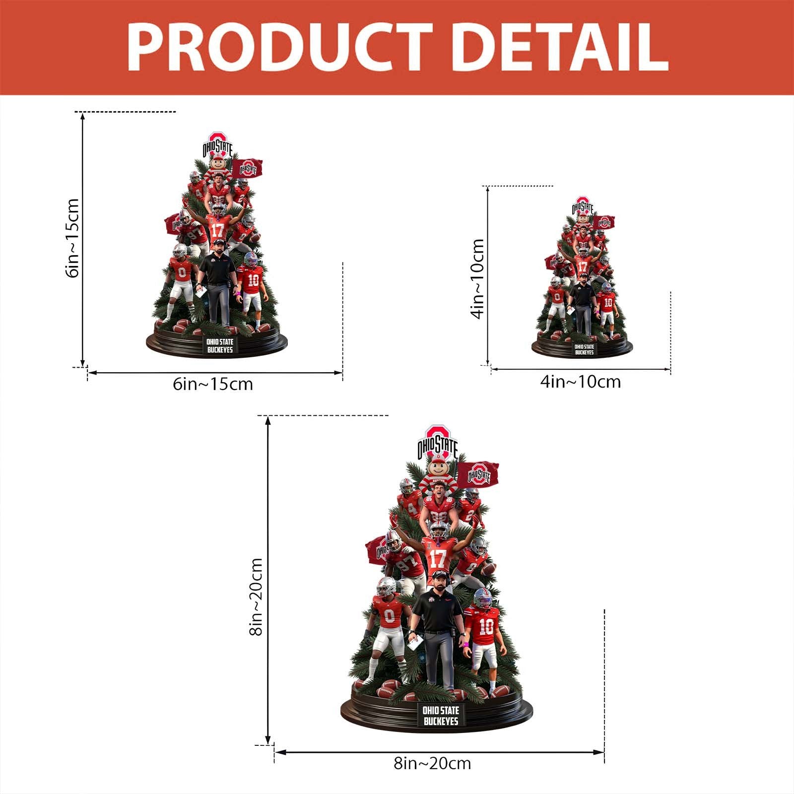 Ohio State Buckeyes Stacked Player Christmas Tree Acrylic Plaque