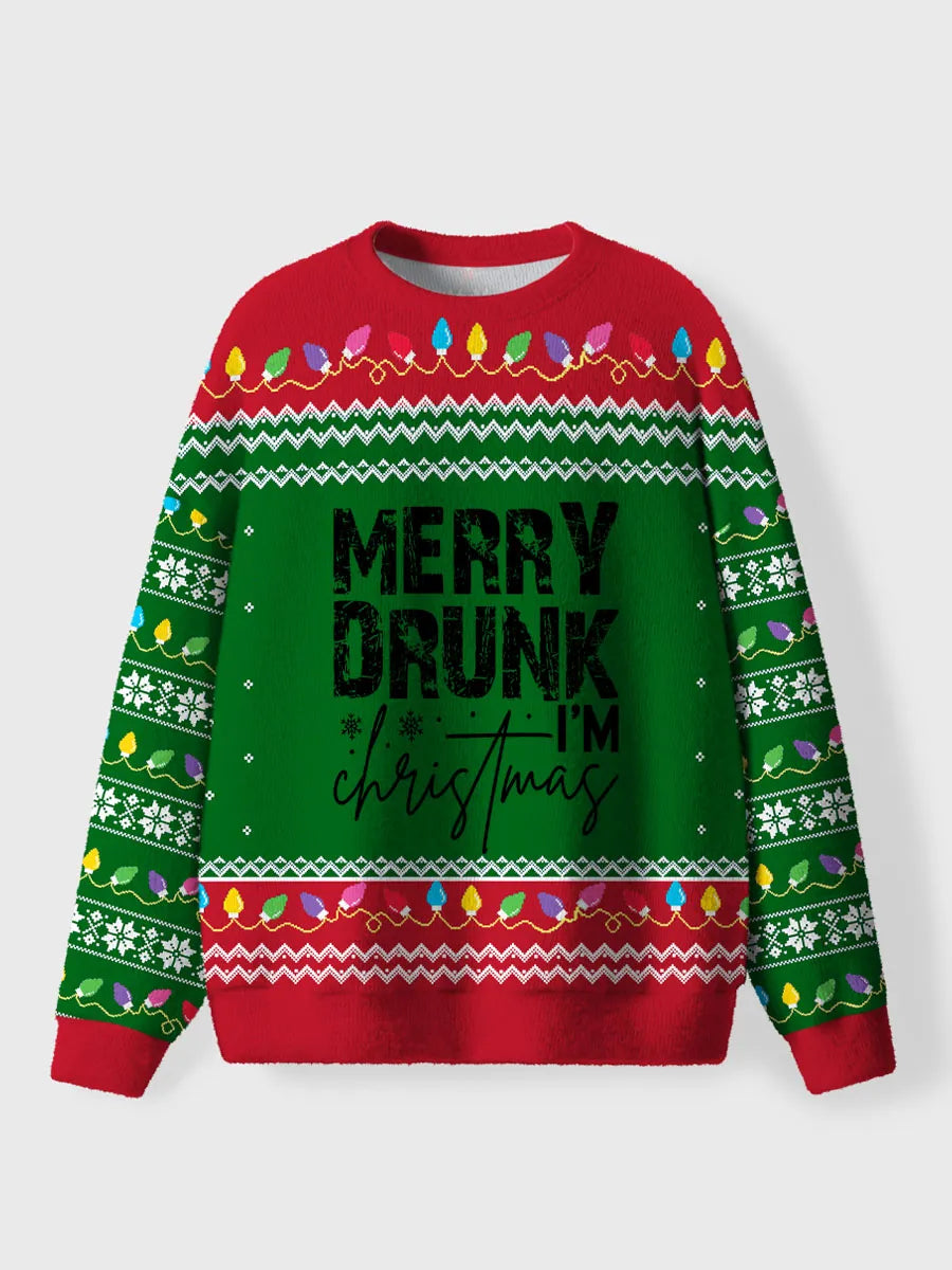 Vintage Merry Drunk I'm Christmas Ugly Sweater