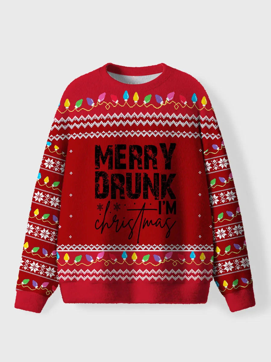 Vintage Merry Drunk I'm Christmas Ugly Sweater