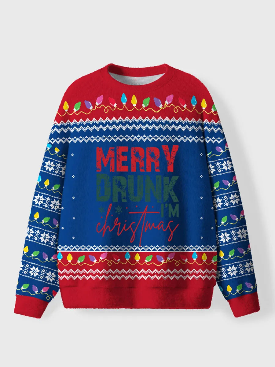 Vintage Merry Drunk I'm Christmas Ugly Sweater